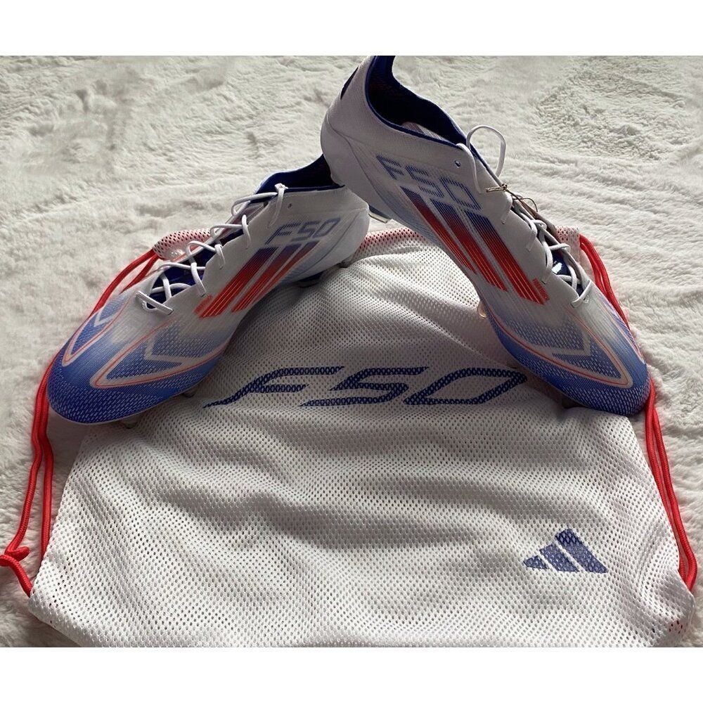 Men’s Sz‎ 13.5 ADIDAS F50 ELITE SOFT GROUND SOCCER CLEATS White Red Blue IF1299